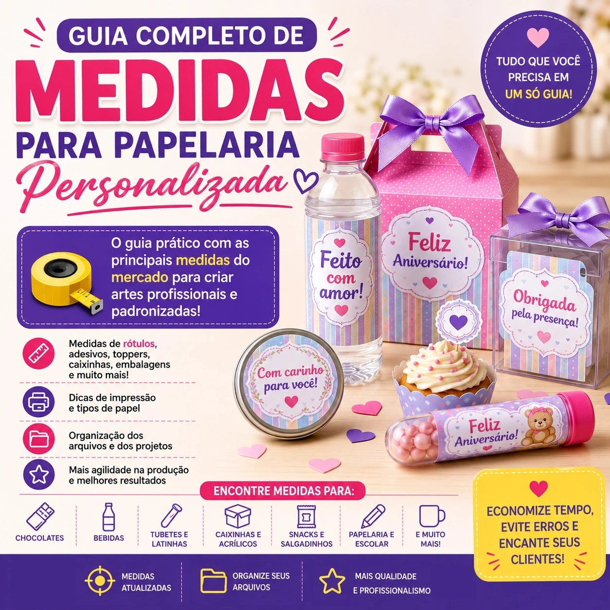 Guia Completo de Medidas para Papelaria Personalizada